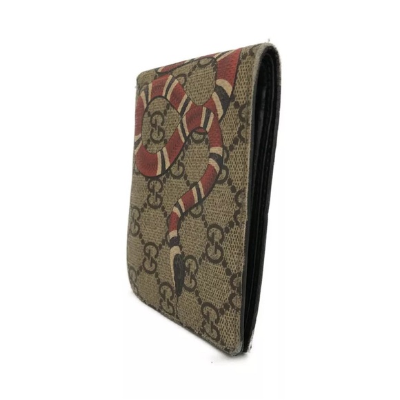 GUCCI Kingsnake GG Supreme PVC Bifold Wallet - Picture 4 of 8